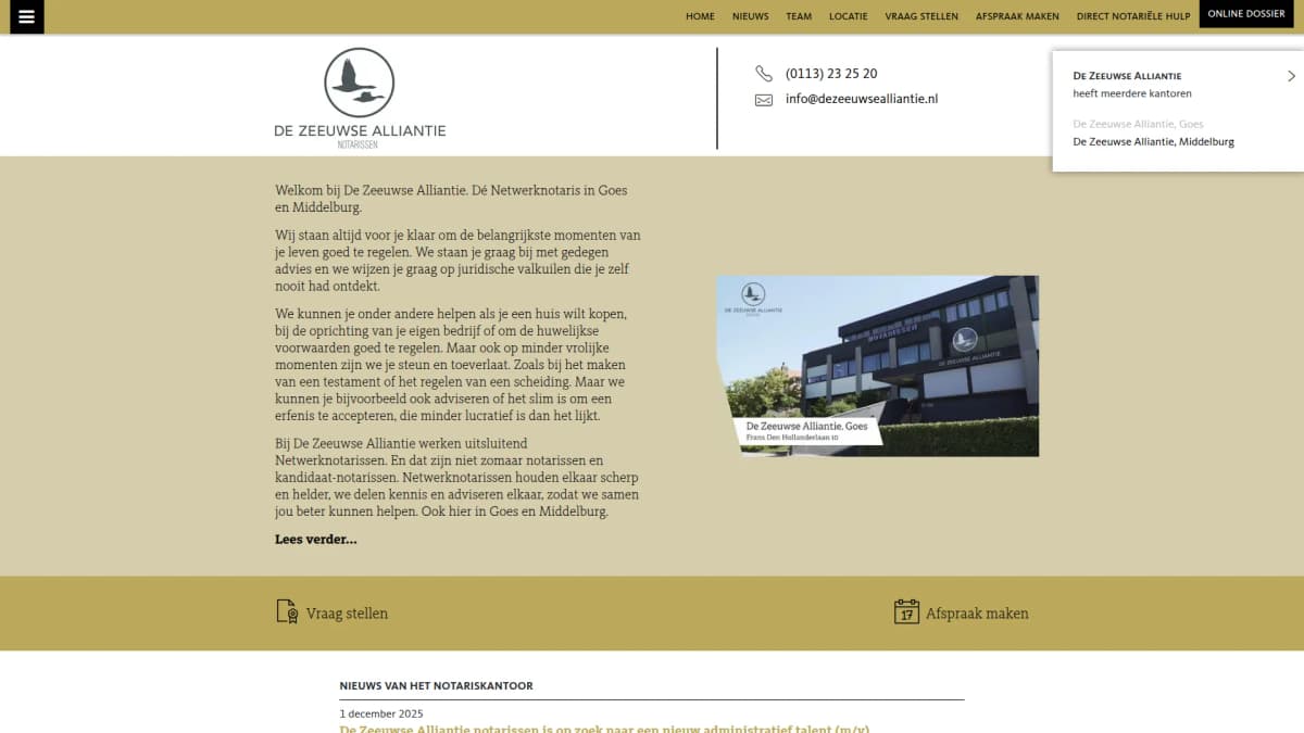 De Zeeuwse Alliantie — notariskantoor in Middelburg