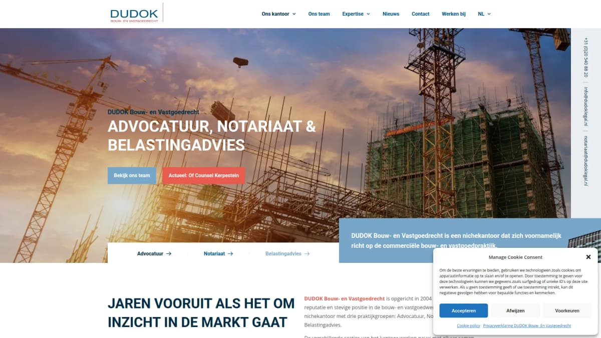 DUDOK Bouw- en Vastgoedrecht — notariskantoor in Amsterdam