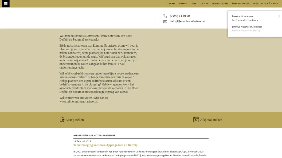 Emmius Notarissen — notariskantoor in Ten Boer