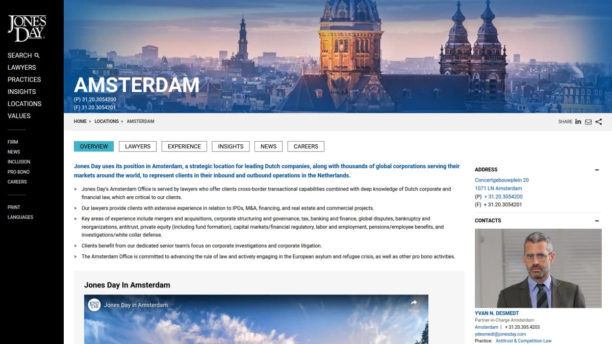 Jones Day — notariskantoor in Amsterdam