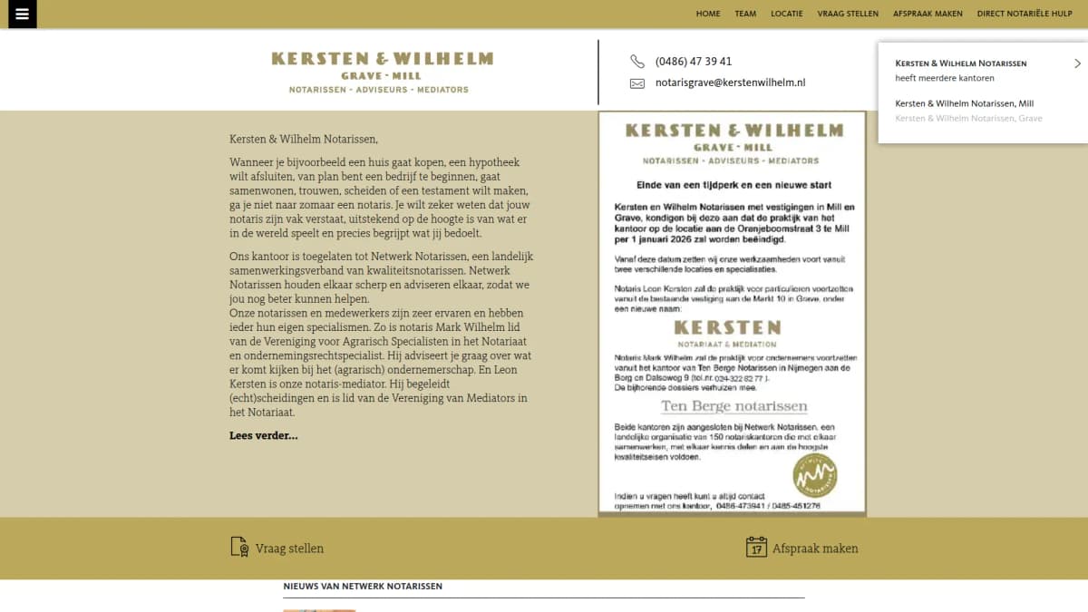 Kersten & Wilhelm Notarissen — notariskantoor in Grave