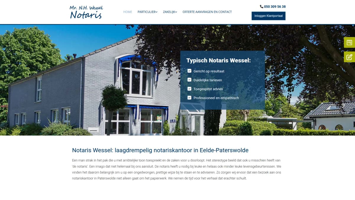 Mr N.H. Wessel, notaris — notariskantoor in Paterswolde