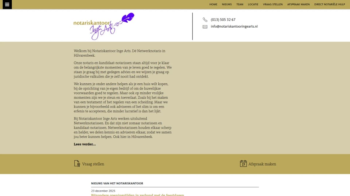 Notariskantoor Inge Arts — notariskantoor in Hilvarenbeek