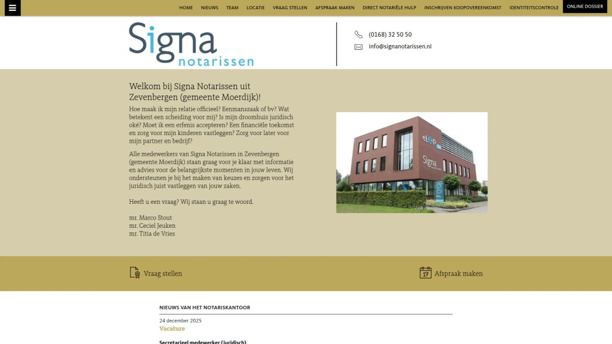 Signa Notarissen — notariskantoor in Zevenbergen