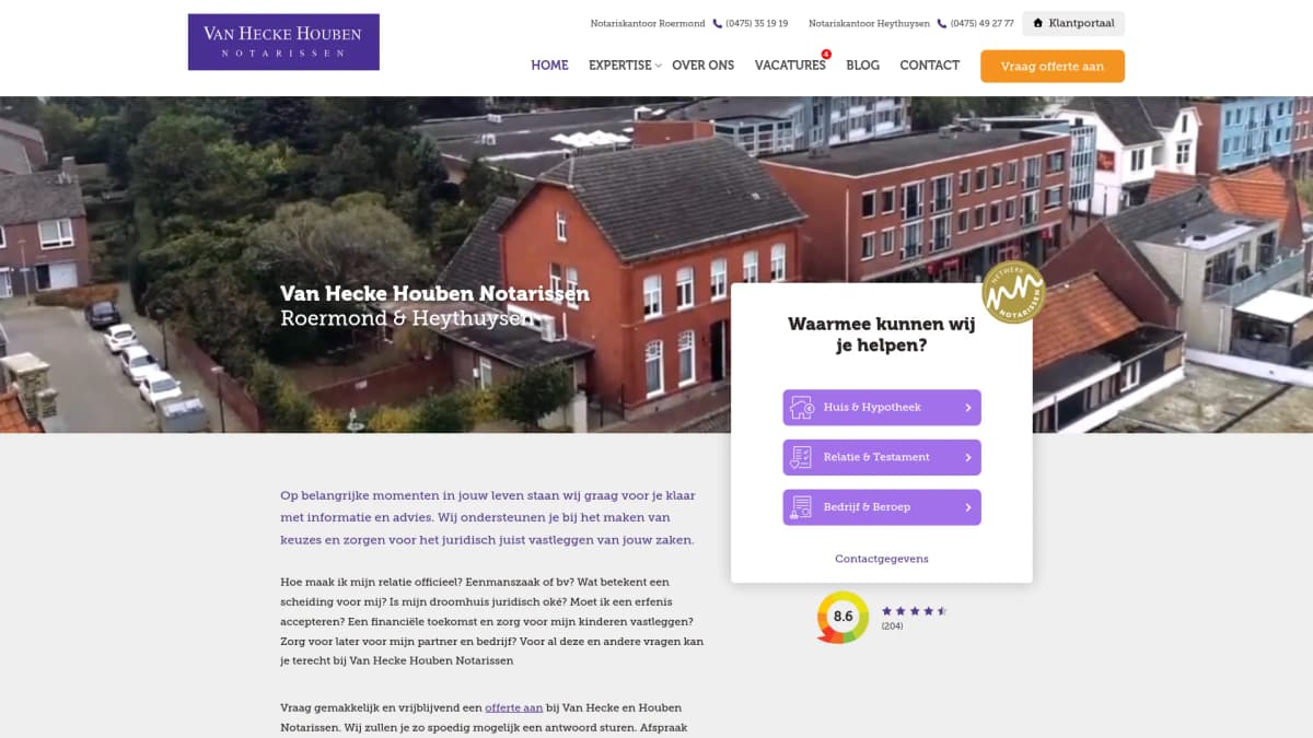 Van Hecke Houben Notarissen B.V. — notariskantoor in Heythuysen