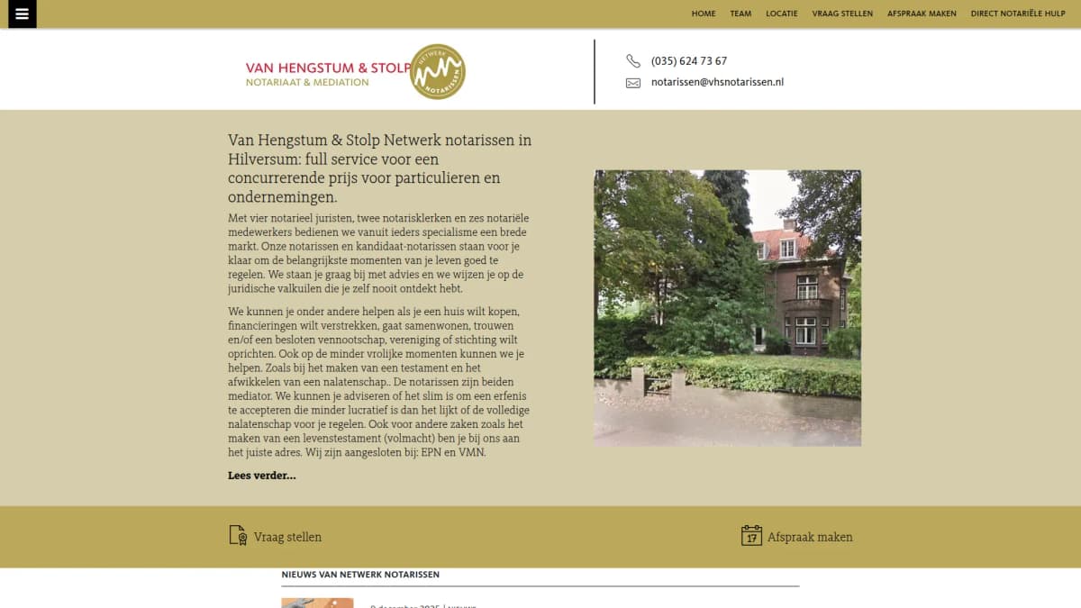 Van Hengstum & Stolp Netwerk Notarissen — notariskantoor in Hilversum